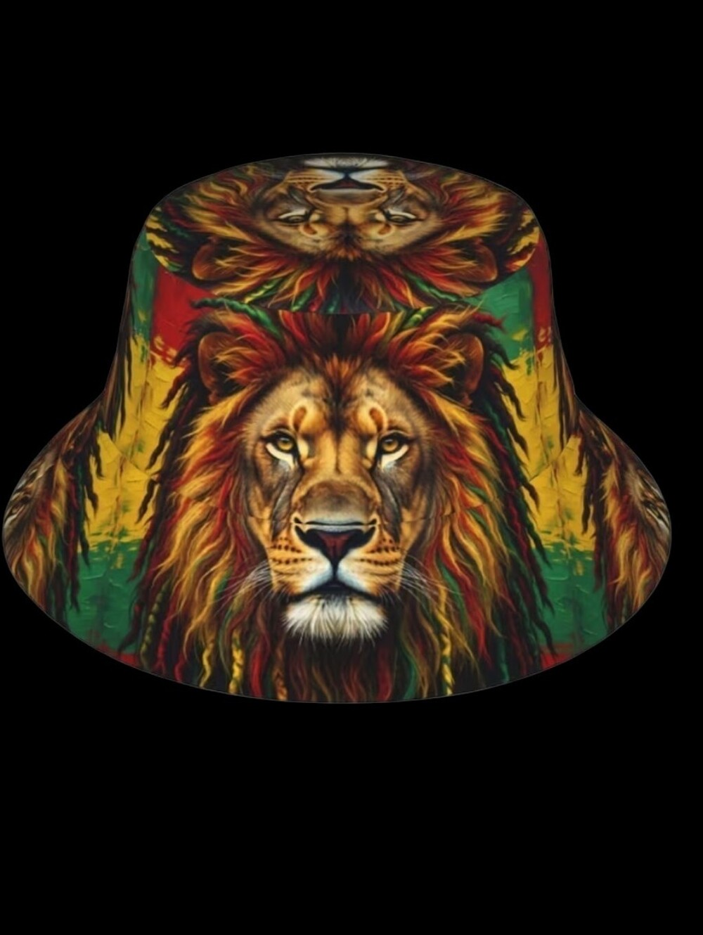 Lion Print Rasta Bucket Hat - Unisex 22"/23"